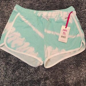 Justice Mint and White Tie-Dye Athletic Shorts, XL, NEW with tags